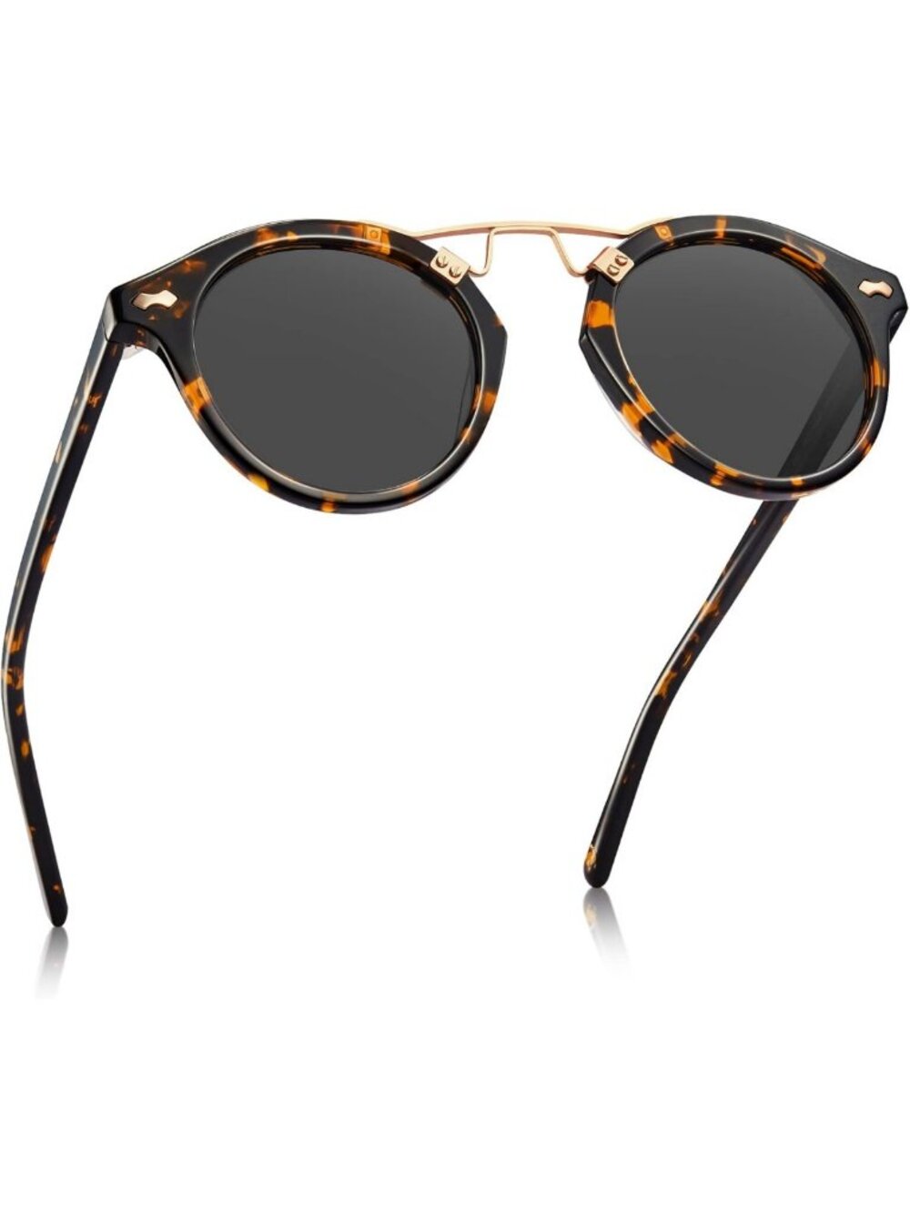Chic Small Face Double Bridge Polarized Round Sunglasses for Women - Stylish
